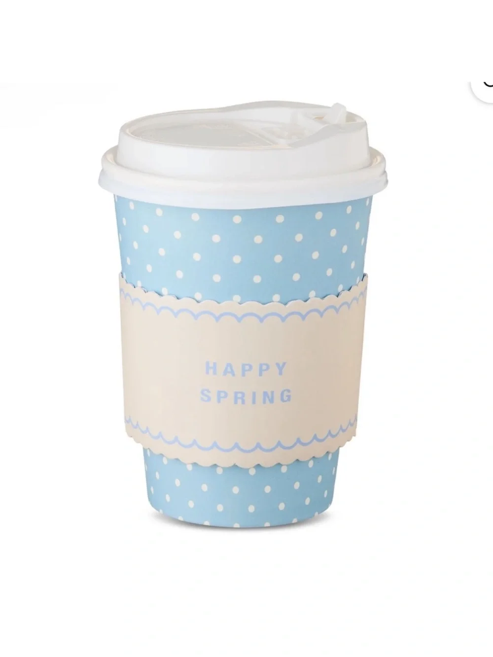New! Bunnies and Polka Dots 8 ct Disposable Paper Cups with Lids, 14 oz
